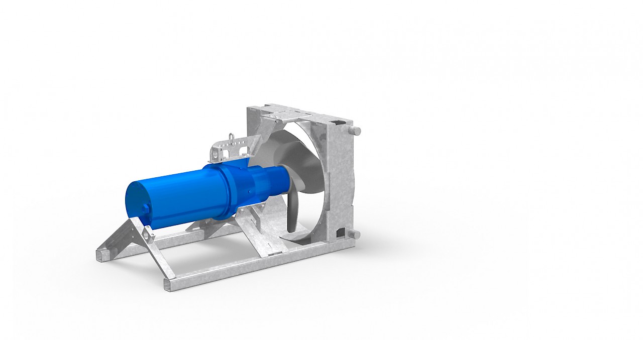 RECK - Slurry mixers: Submersible mixer Orka with Propeller frame for slalom systems