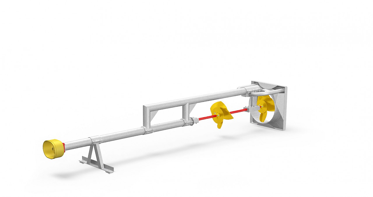 RECK - Slurry mixers: Mixer rod PTO Mixing rod, fixed stationary with Double frame version with surface crust propeller