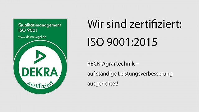 RECK Agrartechnik - Nous sommes certifiés